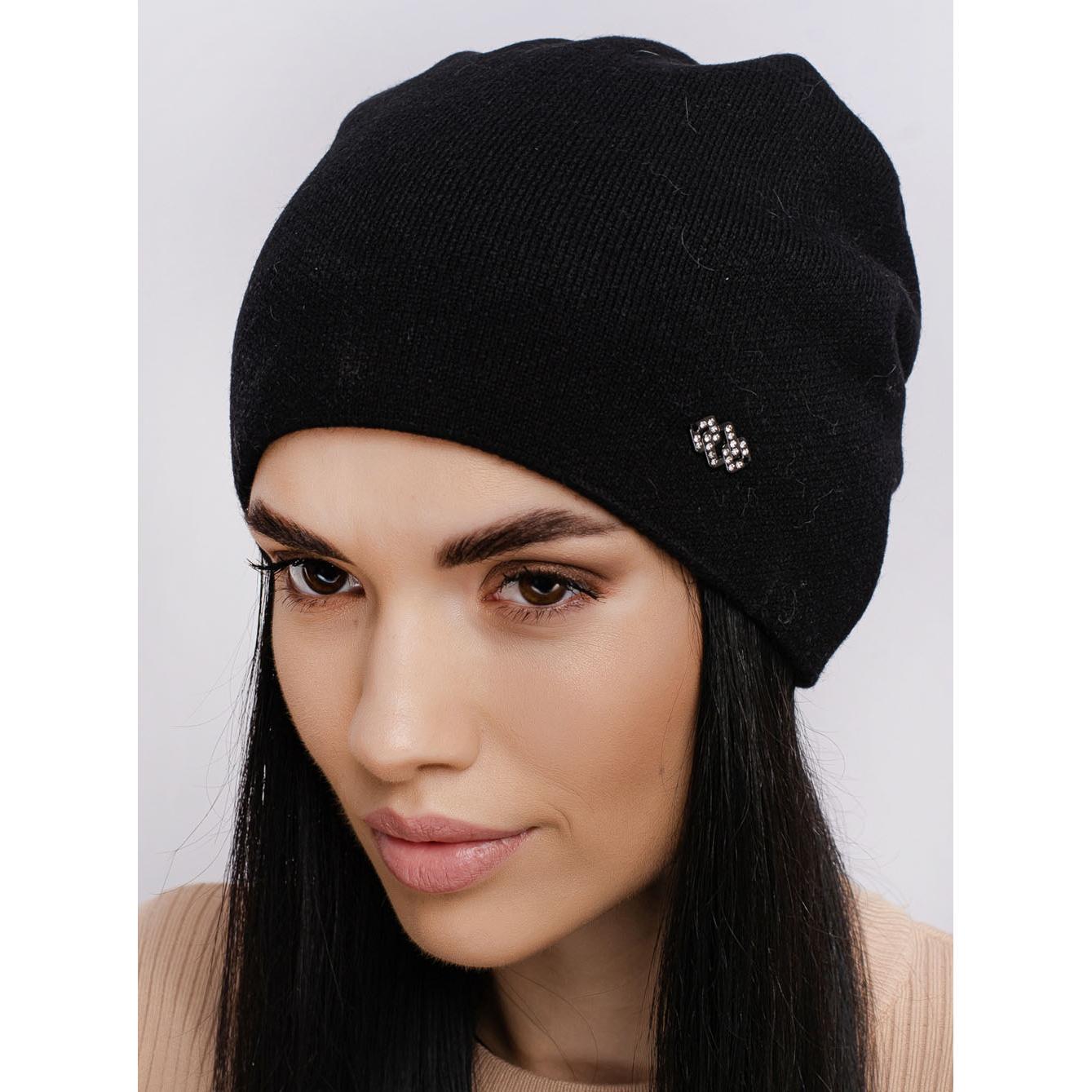 Шапка женская шерстяная Leks Таврия one size Черный Шапка женская шерстяная Leks Таврия one size Черный