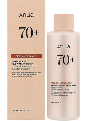 Тонер живильний на основі рисової води ANUA Rice 70 Glow Milky 250 мл