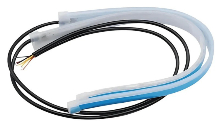 Ленты светодиодные на фары AvtoTane DRL/Turn Signal гибкие с динамическими поворотниками 2 шт. Бело-желтый (2941)