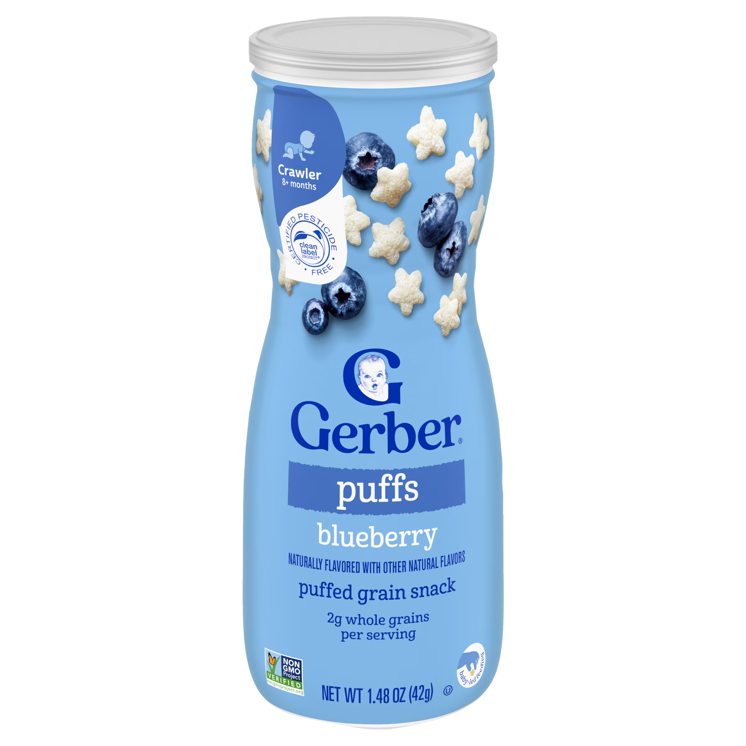 Подушечки злакові Gerber/Puffs для малюків від 8 міс. Лохина 42 г