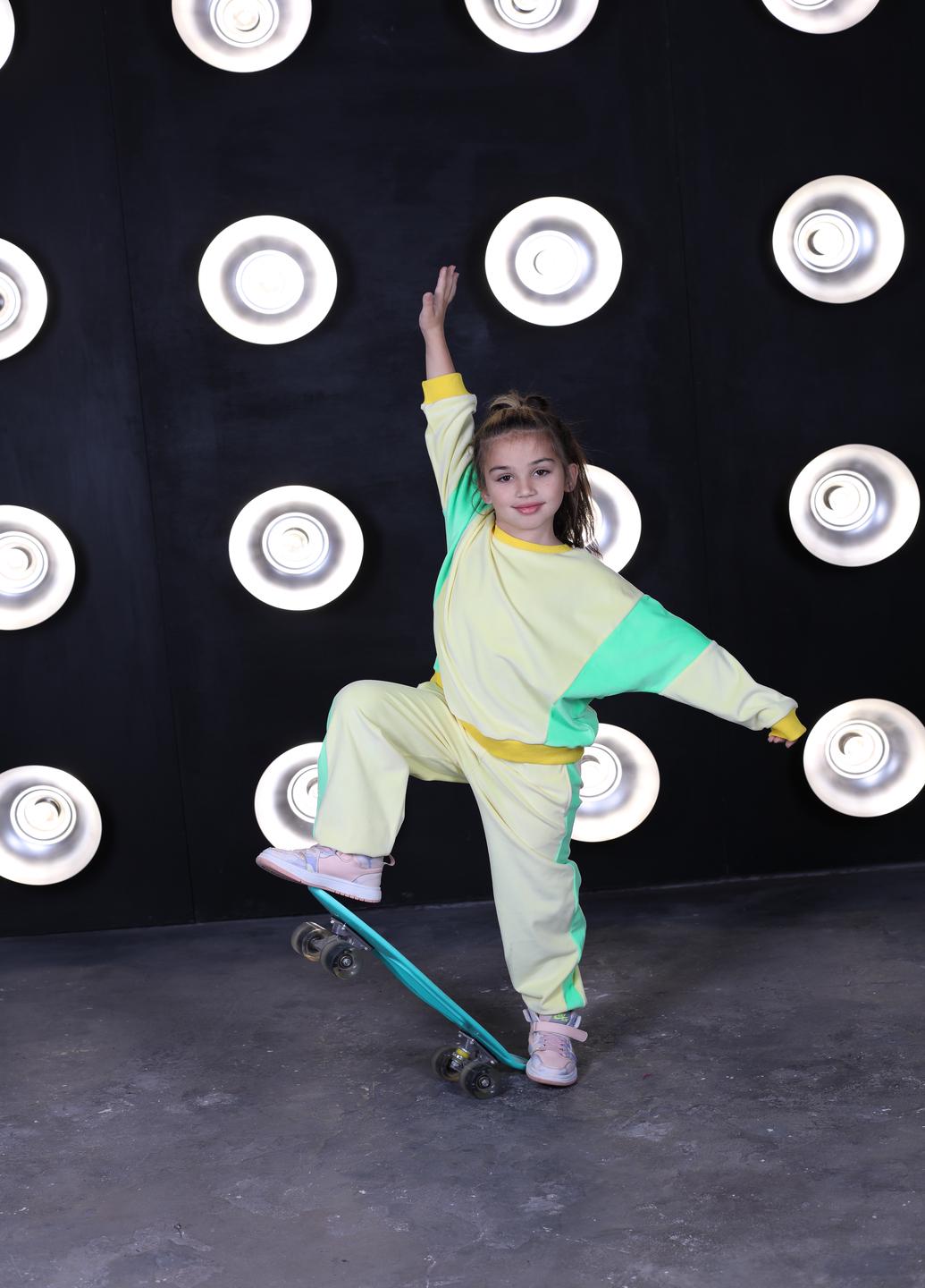 Дитячі спортивні костюми ISSA PLUS 122 см Жовтий/Салатовий (CD-467)