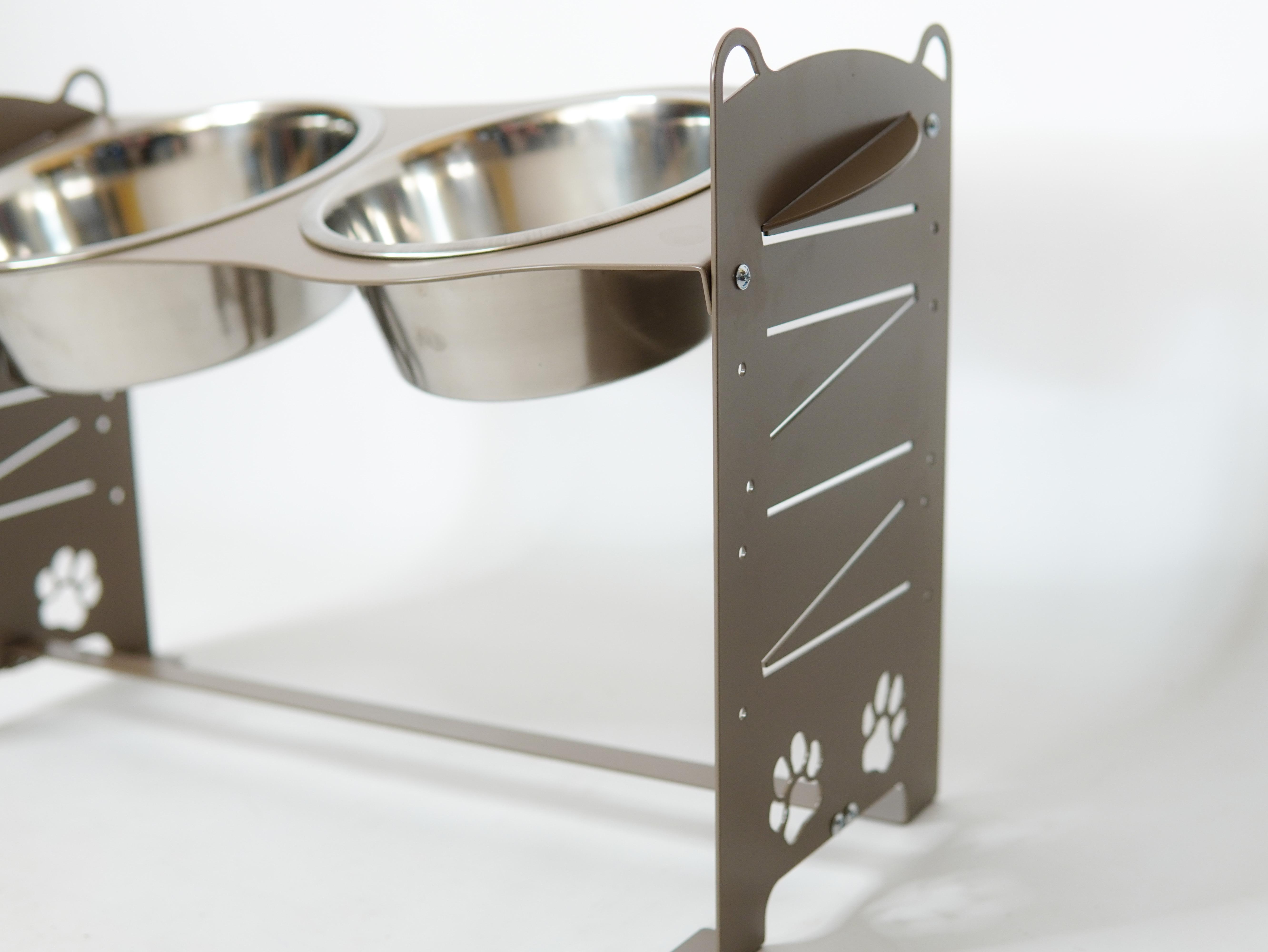 Кормушка для собак средних пород разборная-регулированная 122-293 мм 1,8/2,8 л Бежево-серый (27167252) - фото 9