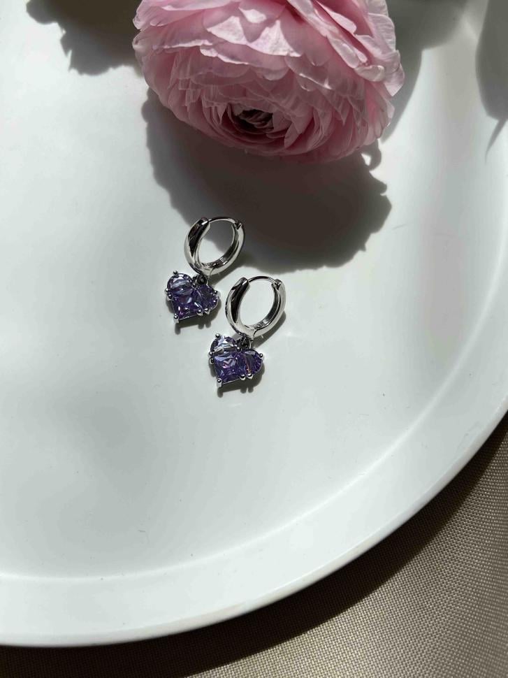 Серьги с фиолетовым сердцем (5425) Серьги с фиолетовым сердцем (5425)