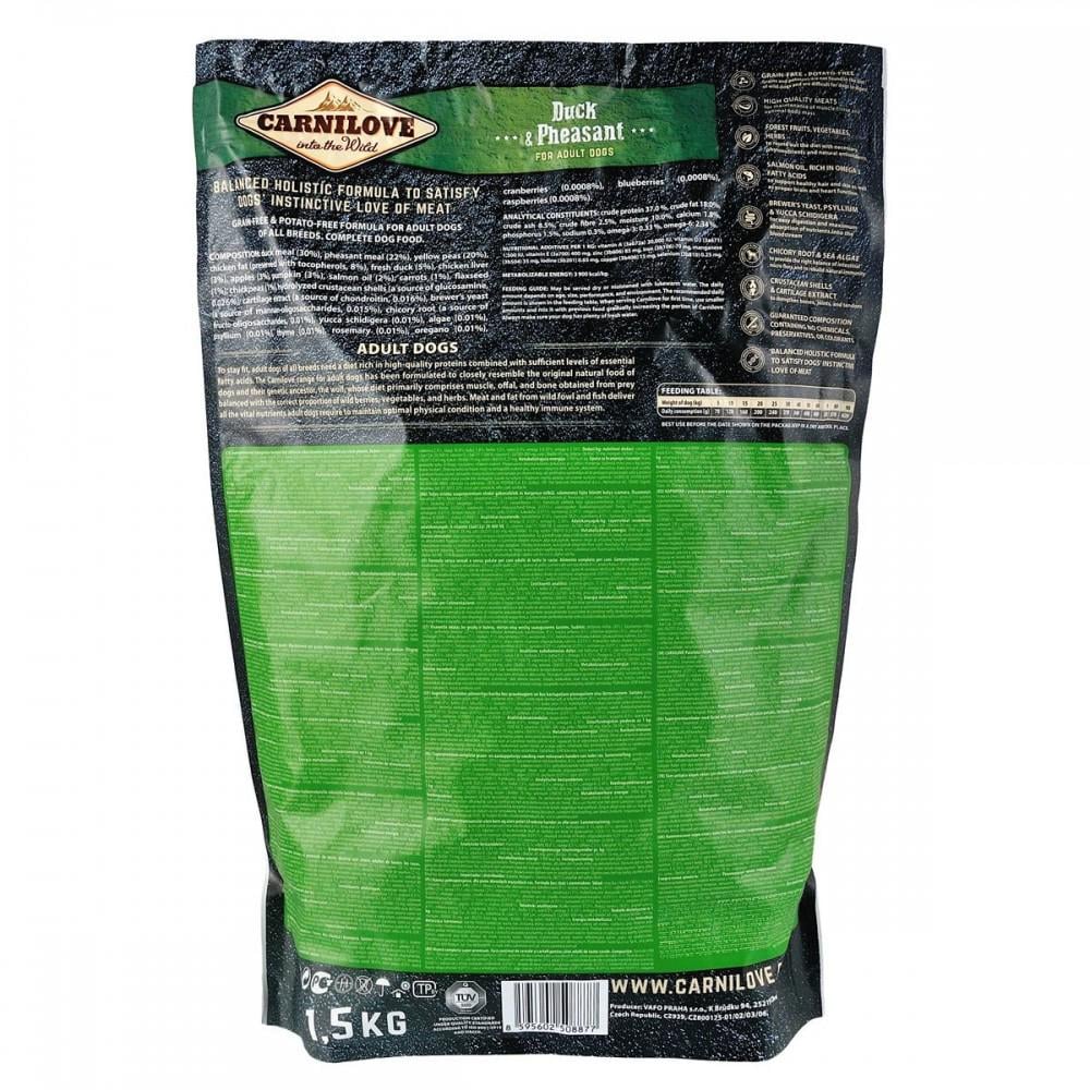 Корм сухой Carnilove Duck & Pheasant для взрослых собак всех пород утка и фазан 1,5 кг - фото 5