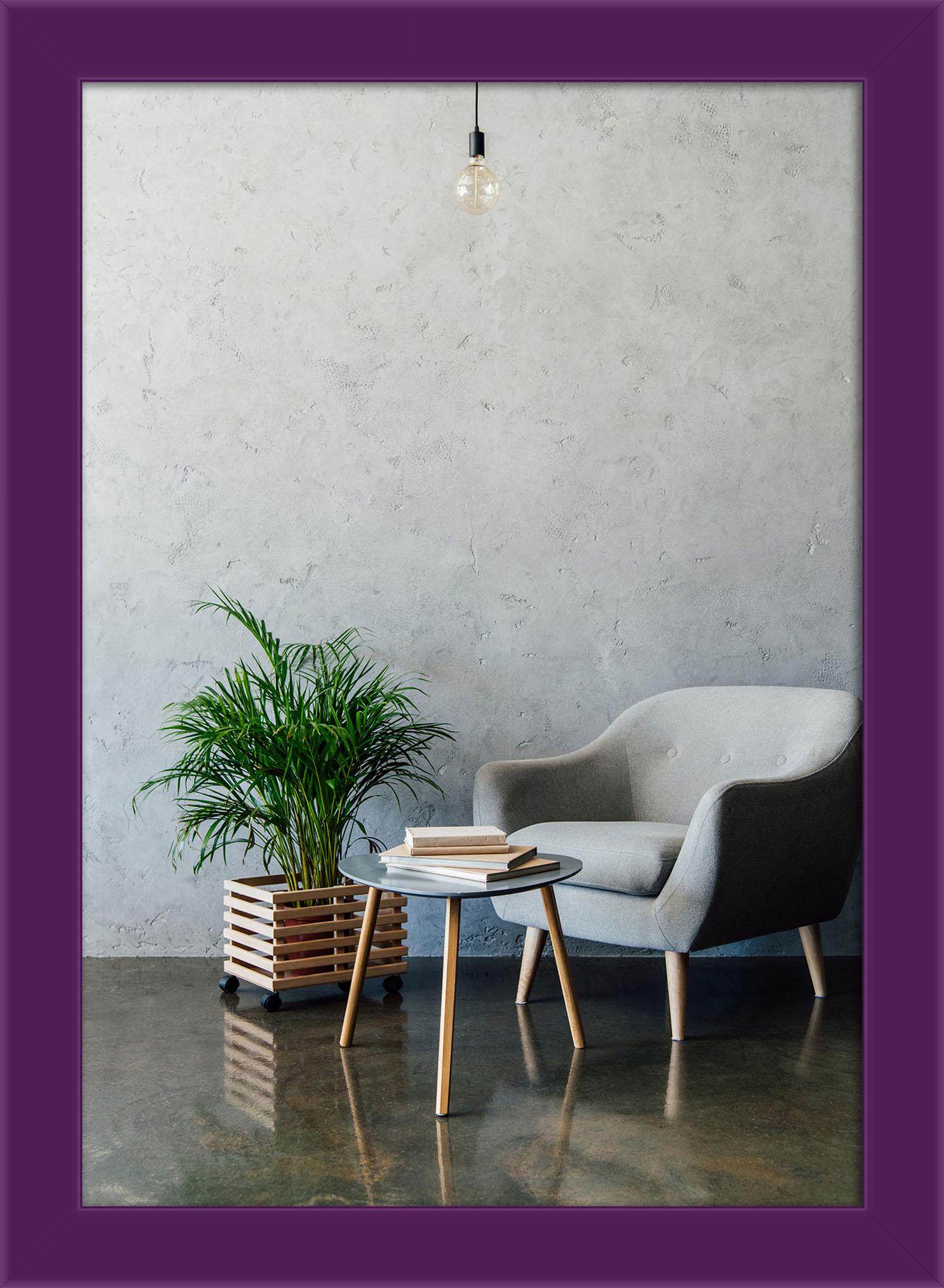 Фоторамка для дипломов деревянная EmojiFrame 21х30 см А4 AH2220-14 пластиковое стекло 0,8 мм с ножкой Фиолетовый