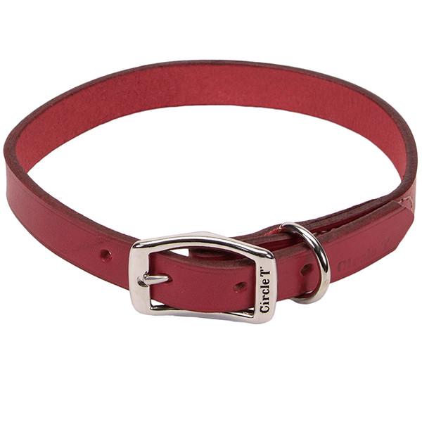 Ошейник кожаный для собак Coastal Circle-T Leather Town Красный (01108_RED22)