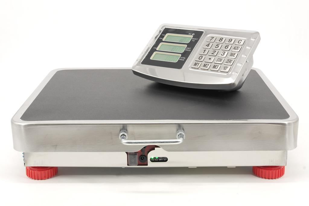 Ваги підлогові електронні А-Плюс 300S з акумулятором і LCD дисплеєм до 300 кг 42х52 см Сріблястий/Чорний (784779053)