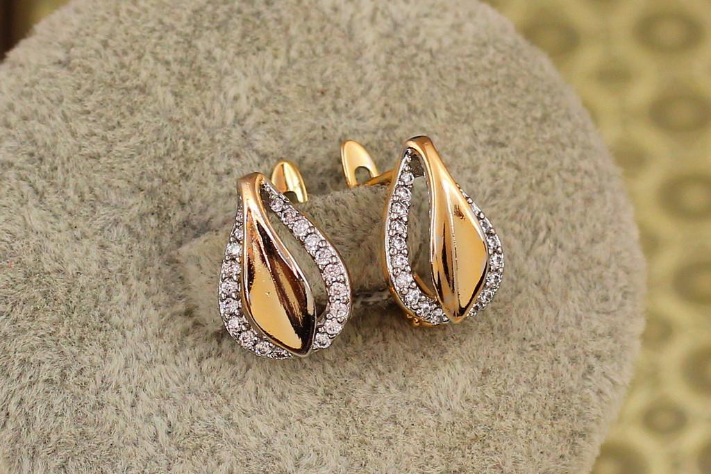 Серьги Xuping Jewelry костер с родием 1,4 см Золотистый (2570373298)