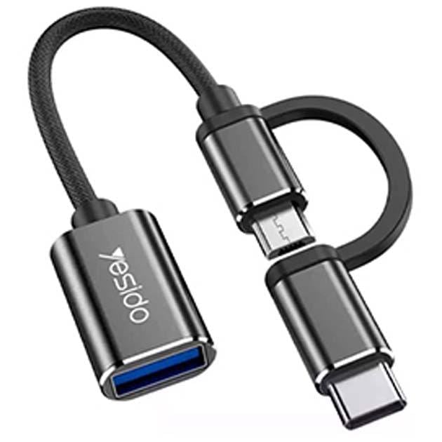 Перехідник OTG Yesido GS02 micro/Type-C to USB 3.0 метал (21492002) - фото 3