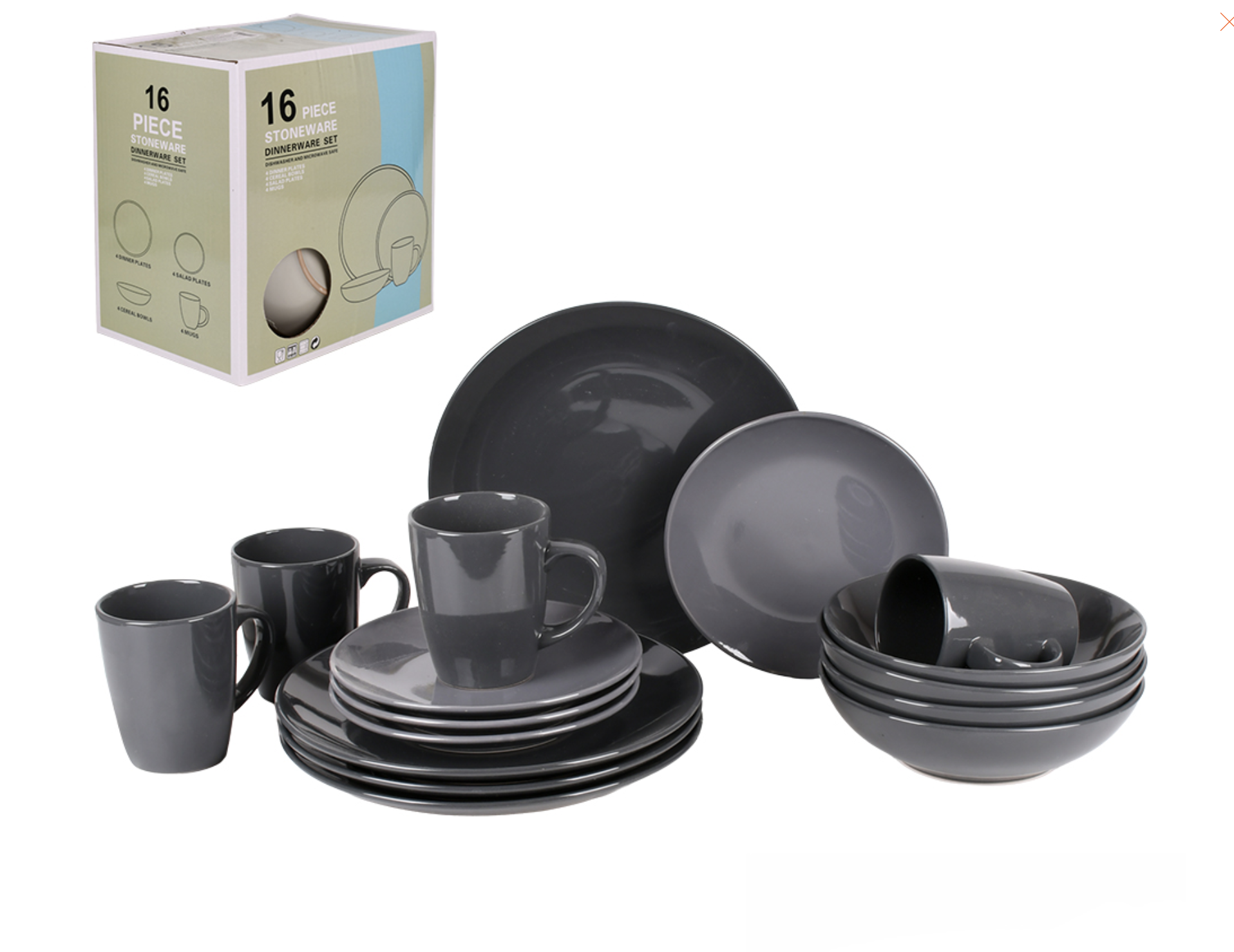 Набор столовой посуды 16 пр. тарелка 26 и 19 см/пиала 20 см/чашка 420 мл (MC5578-1)