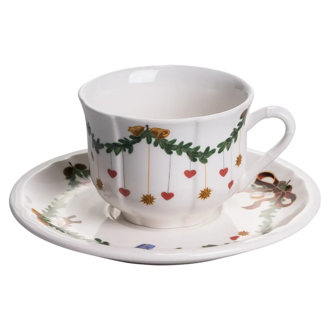 Чашка з блюдцем Star Christmas порцелянова300 мл (YY78-11A-4)