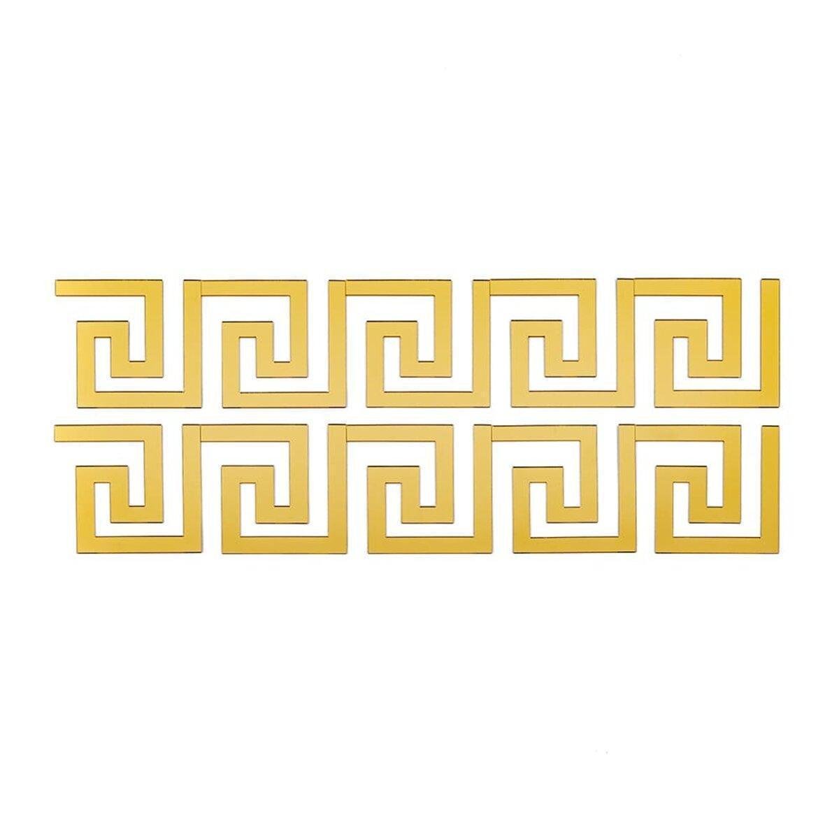 Декор самоклеючий акриловий дзеркальний 10 шт. Золотий (3DPanda-2507)
