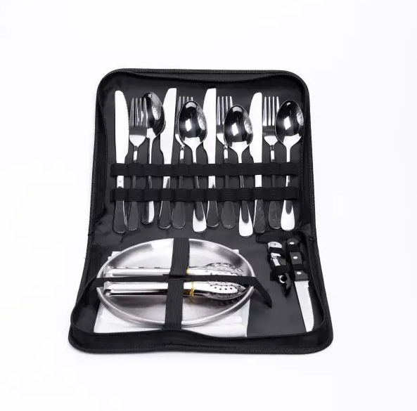 Набор посуды для пикника на 4 персоны 24 предмета Серебряный Набор посуды для пикника на 4 персоны 24 предмета Серебряный