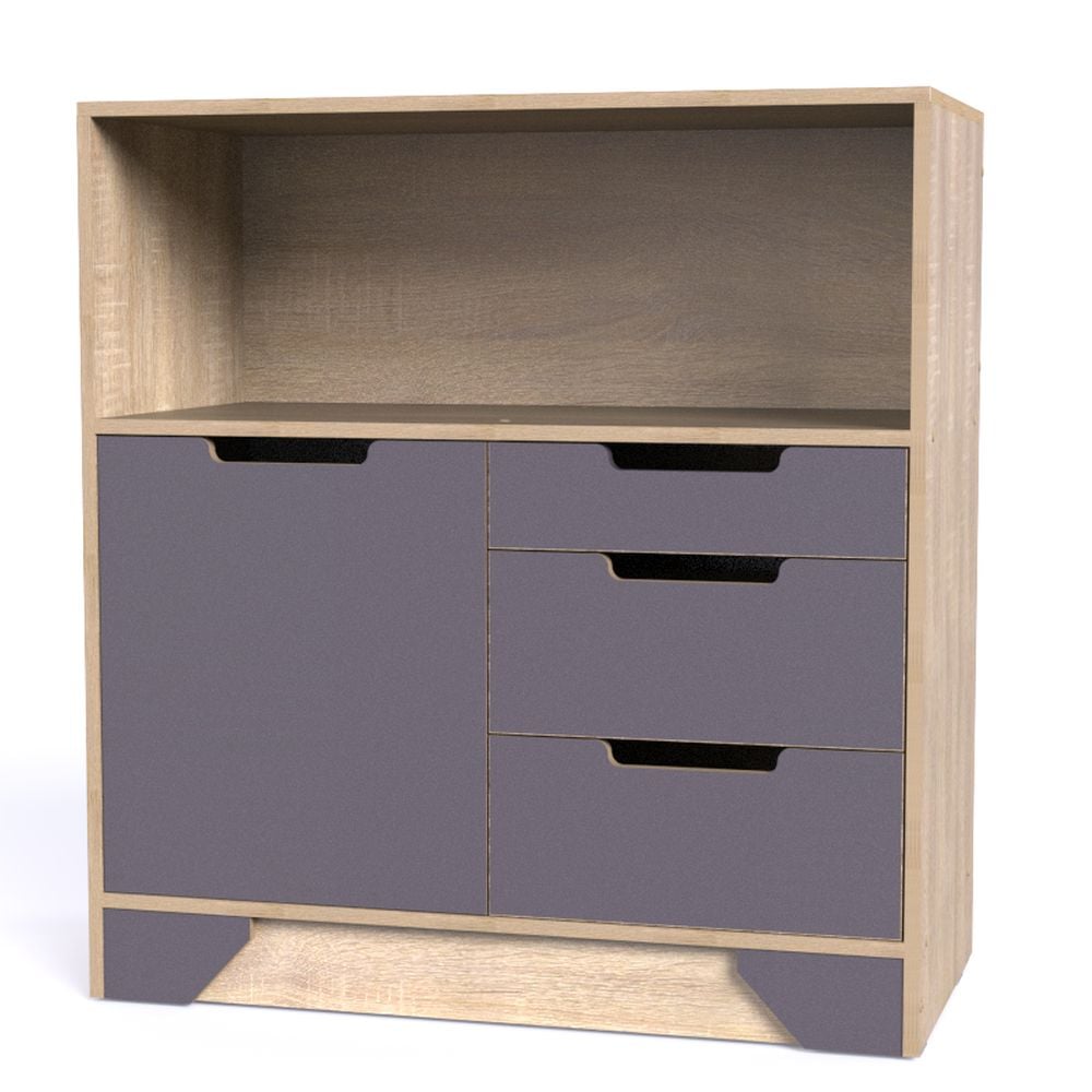 Комод Тиса Мебель 125 Дуб сонома/Графит (619d0423e7f964648643eaf2)