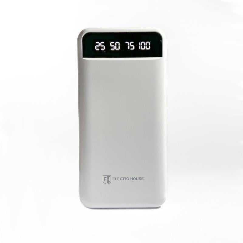 Повербанк з ліхтариком Electro House Type-C 10000 mAh Білий (EH-P-01-W)
