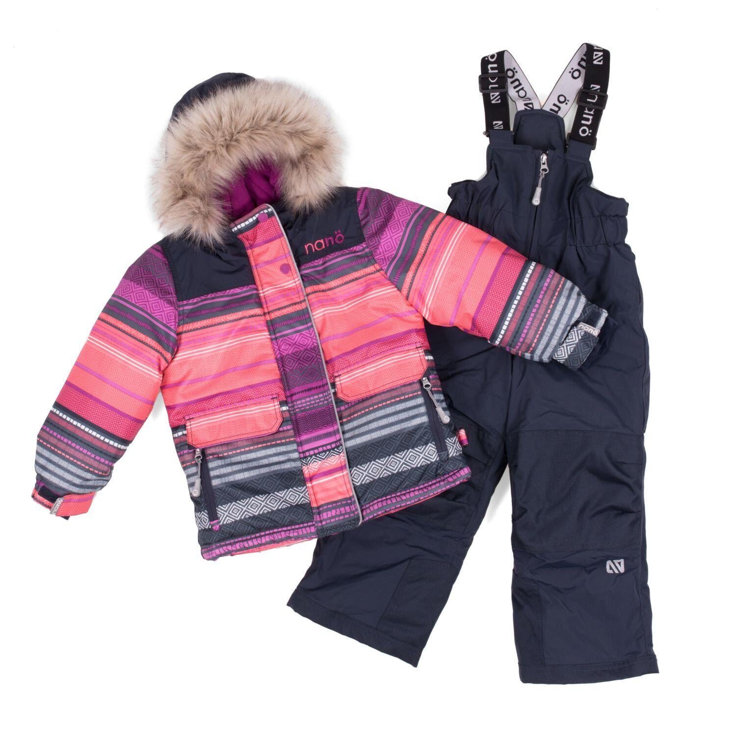 Детский зимний комплект для девочки Nano F18M254 114-122 см Сине-розовый (F18M254-Duststeel-6)