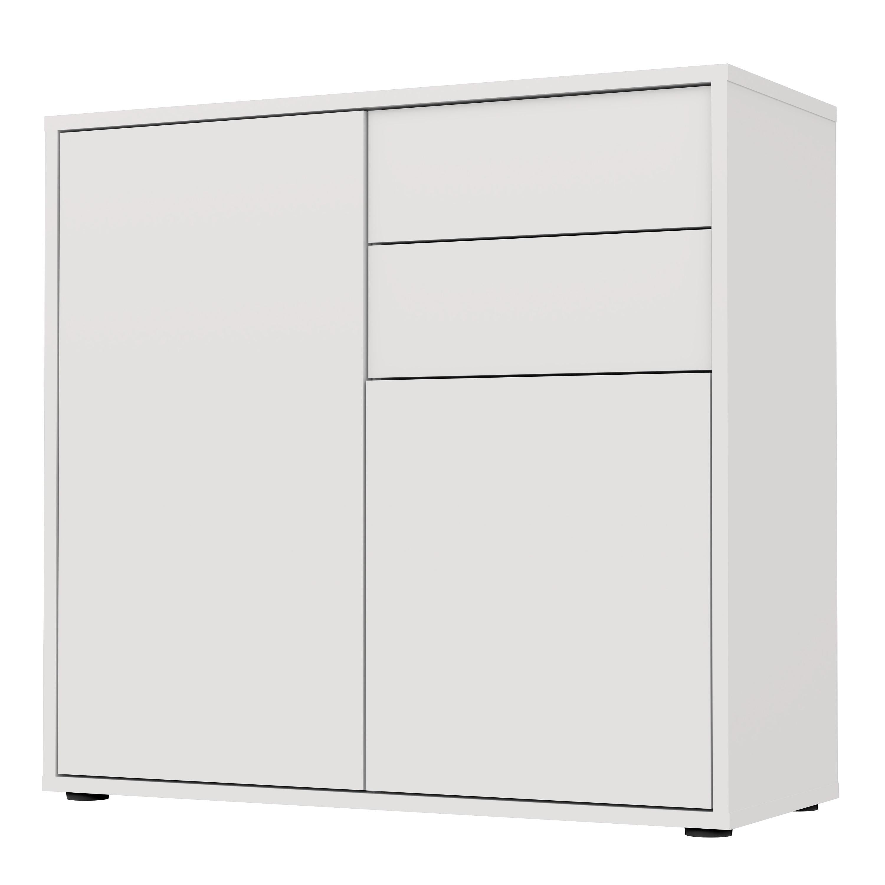 Комод підлоговий MEBLIBUD NICOLE з 2-ма шухлядами/2-ма дверми 79x36x74 см Білий (34355701)