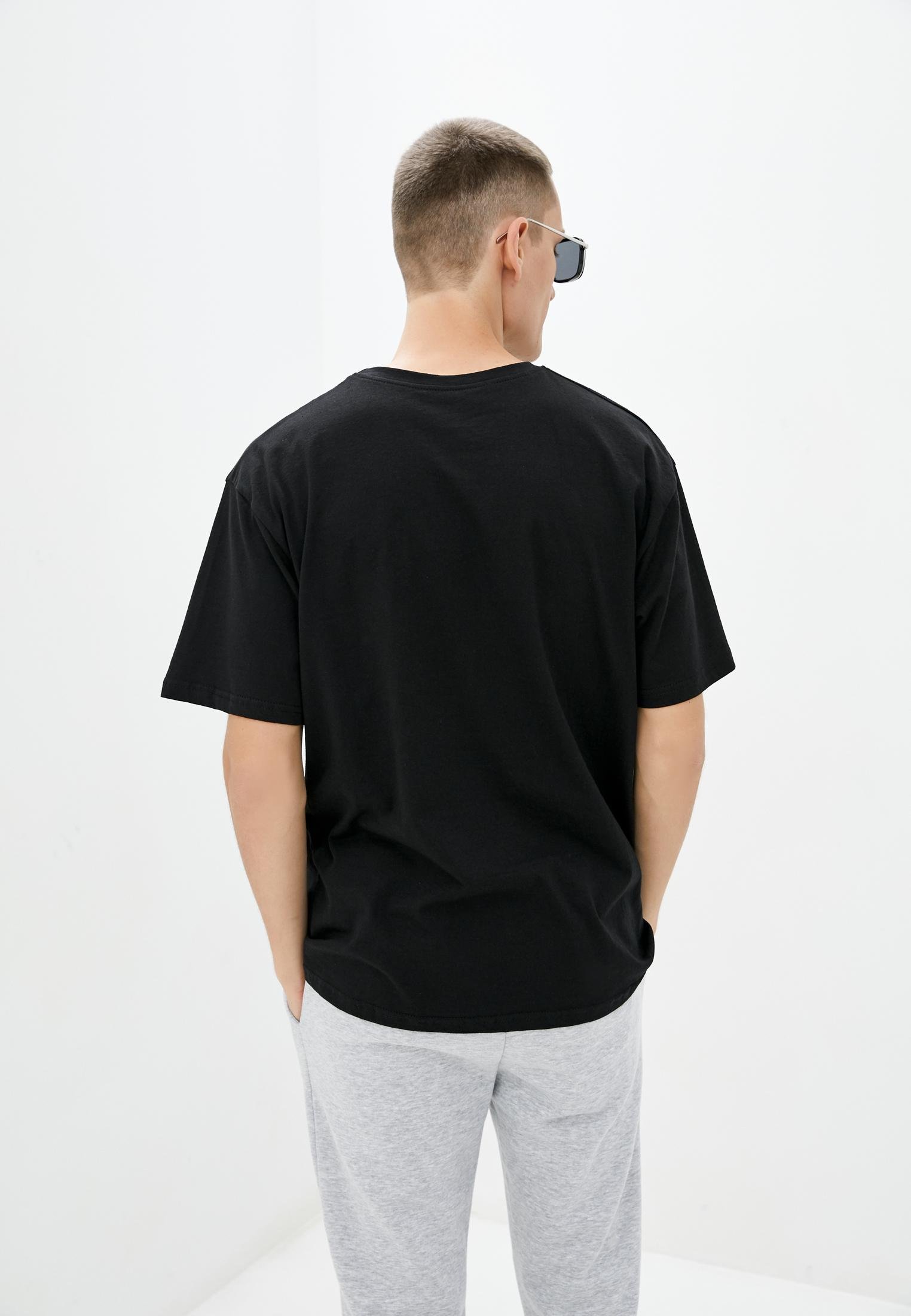 Мужская футболка Hibrand Оверсайз XL Черный (Mn050) - фото 2 Мужская футболка Hibrand Оверсайз XL Черный (Mn050) - фото 2