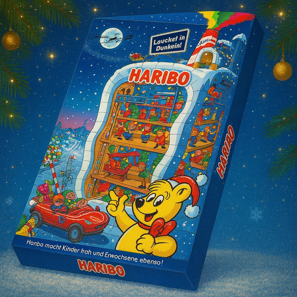 Адвент календарь новогодний с желейными конфетами Haribo 300 г