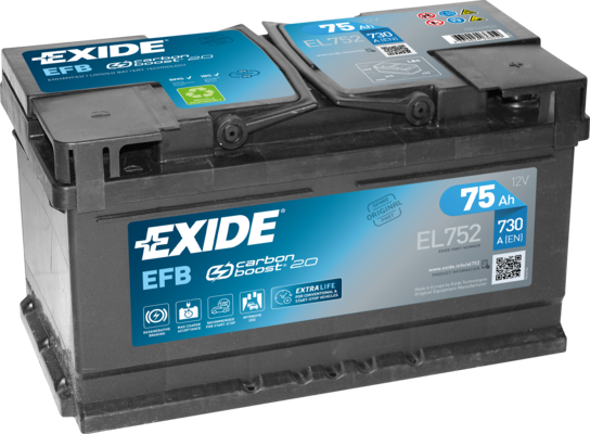 Аккумулятор для легкового автомобиля EXIDE EFB Euro 75 Ah 12V (18073440)