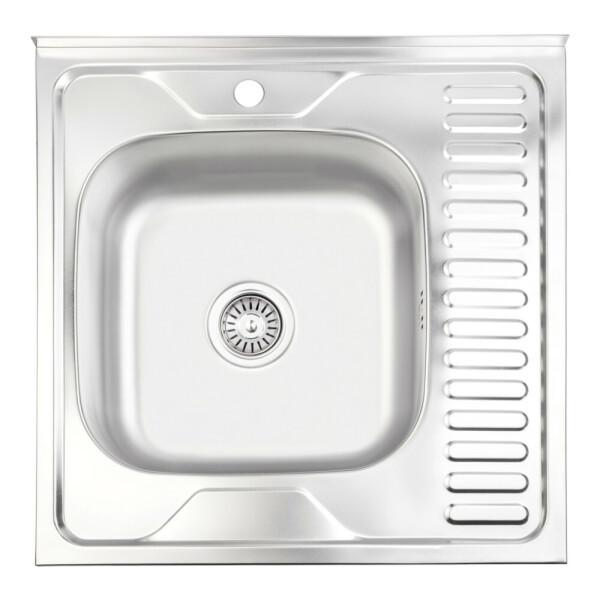 Кухонна мийка Wezer W6060L/06 із сифоном 600x600x160 мм Satin (1675839065)