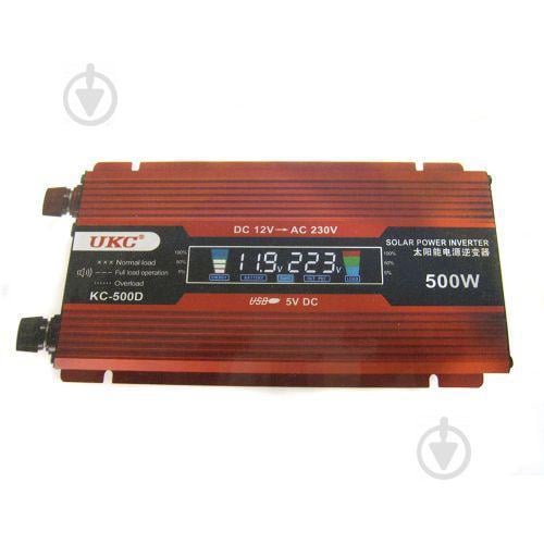 Перетворювач авто інвертор 12V-220V 500W з LCD дисплеєм
