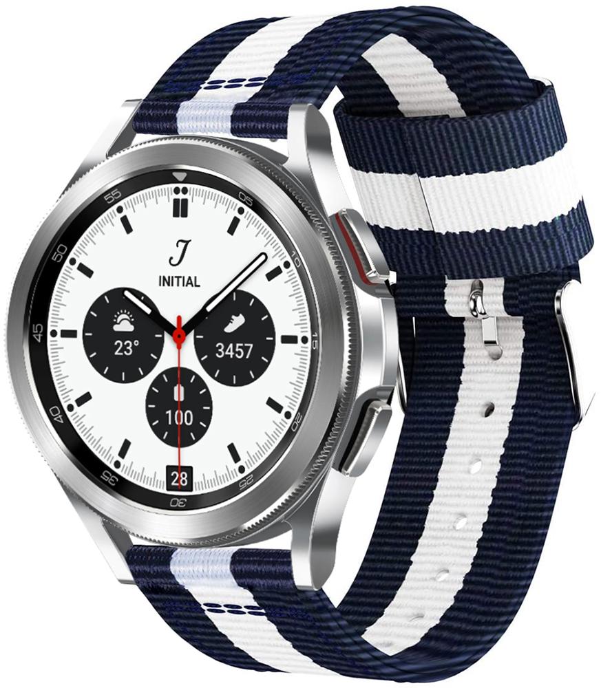Браслет тканевый Canvas для Galaxy Watch 4 Classic 42 мм Blue/White (23485)