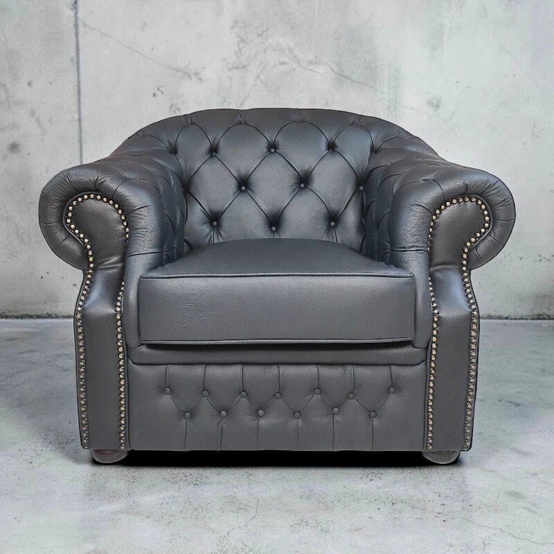 Кресло Chesterfield кожа Черный (B-128)