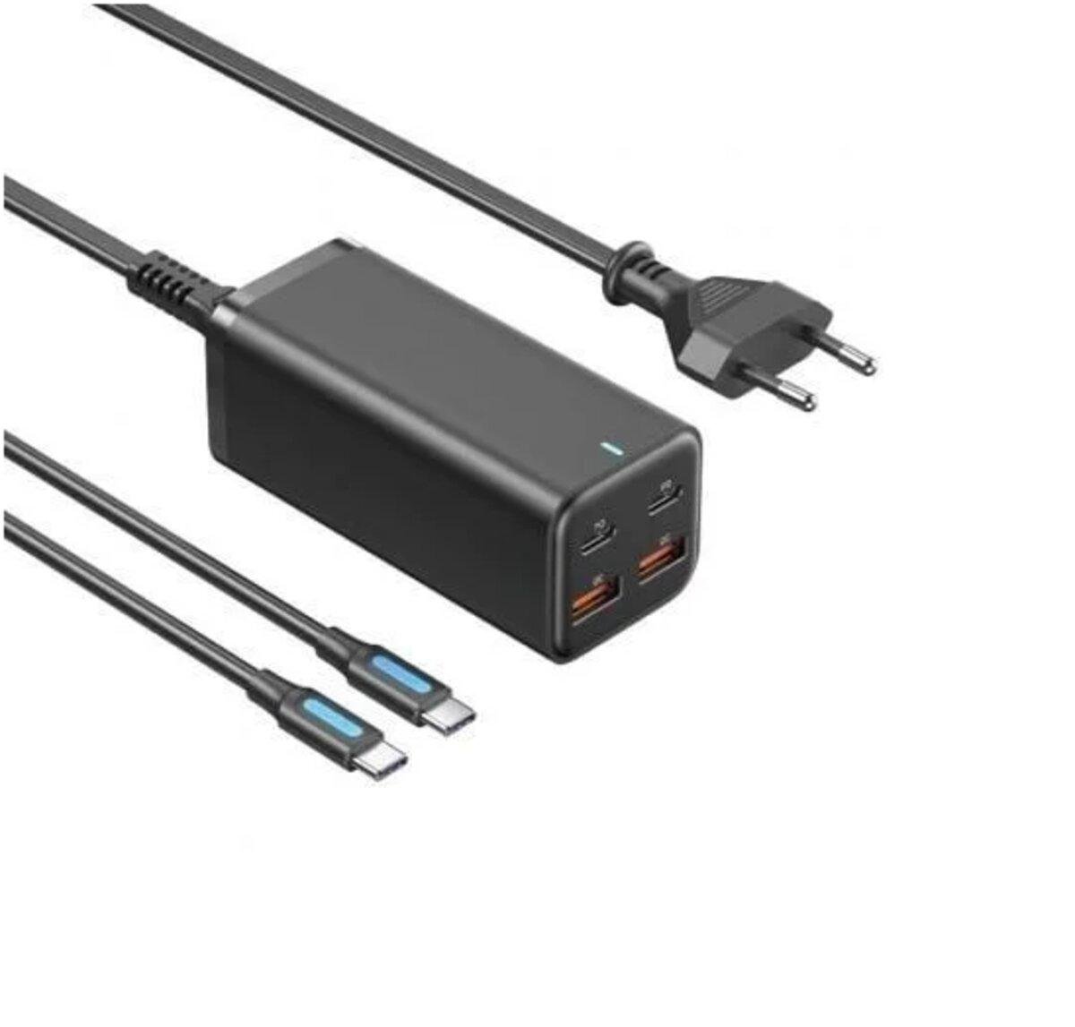 Зарядний пристрій Vention 4-Port USB C/C/A/A GaN 100 W Black (612986)