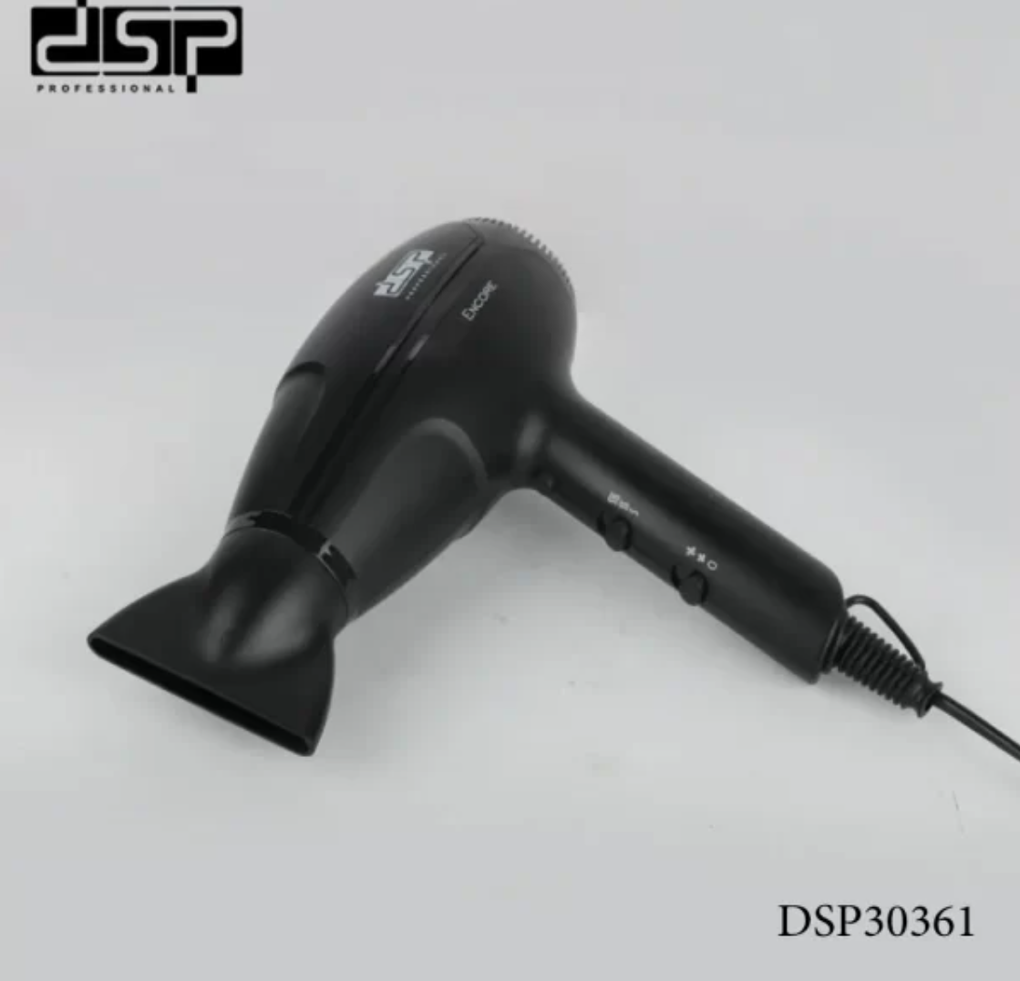 Фен для укладки волос DSP 30361 с концентратором 2000 Вт Черный (23137087) - фото 5 Фен для укладки волос DSP 30361 с концентратором 2000 Вт Черный (23137087) - фото 5