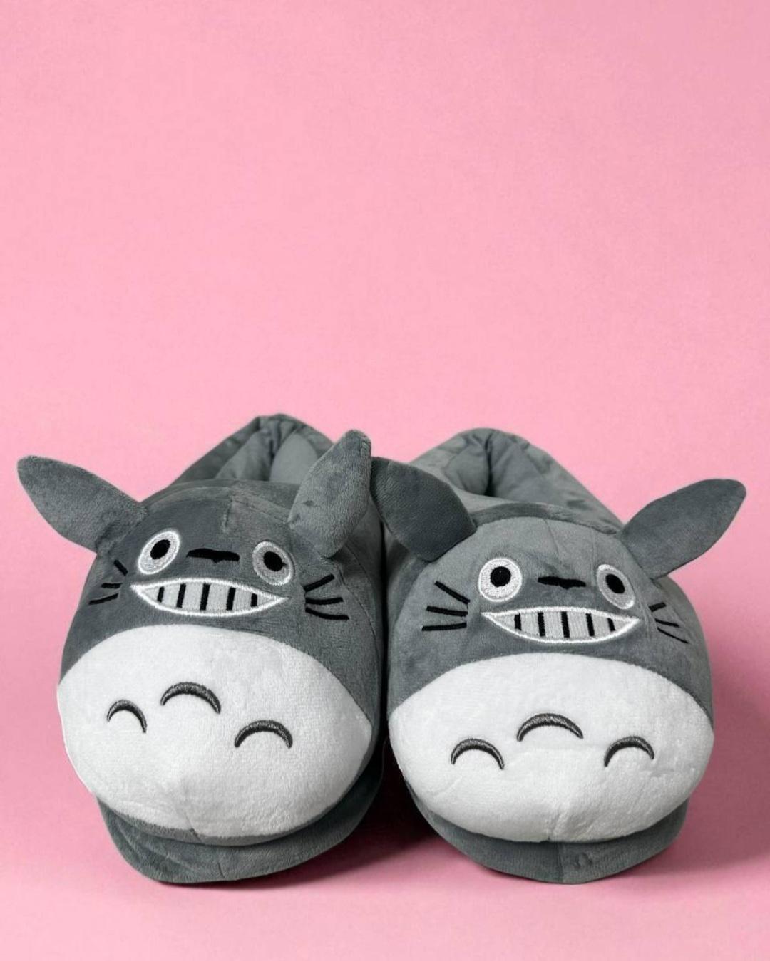 Тапочки домашние плюшевые Тоторо аниме р. 32-39 Серый - фото 3