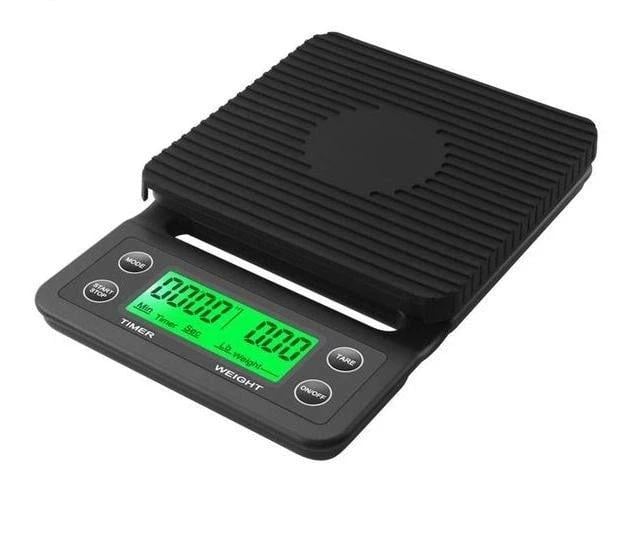Весы с таймером для кофе Yieriy электронные с резиновым ковриком Черный (3466)