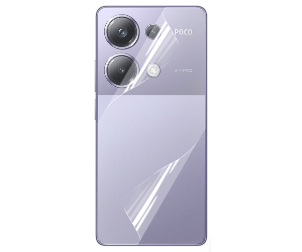Противоударная гидрогелевая пленка Hydrogel Film для Xiaomi Poco M6 Pro на заднюю панель, Transparent