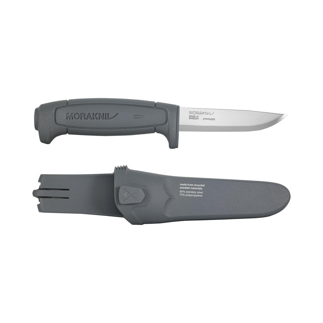 Нож туристический Morakniv Basic 546 SE Grey с чехлом фиксированный 58-59 HRC нержавеющая сталь 91 мм Серый (2530968969)