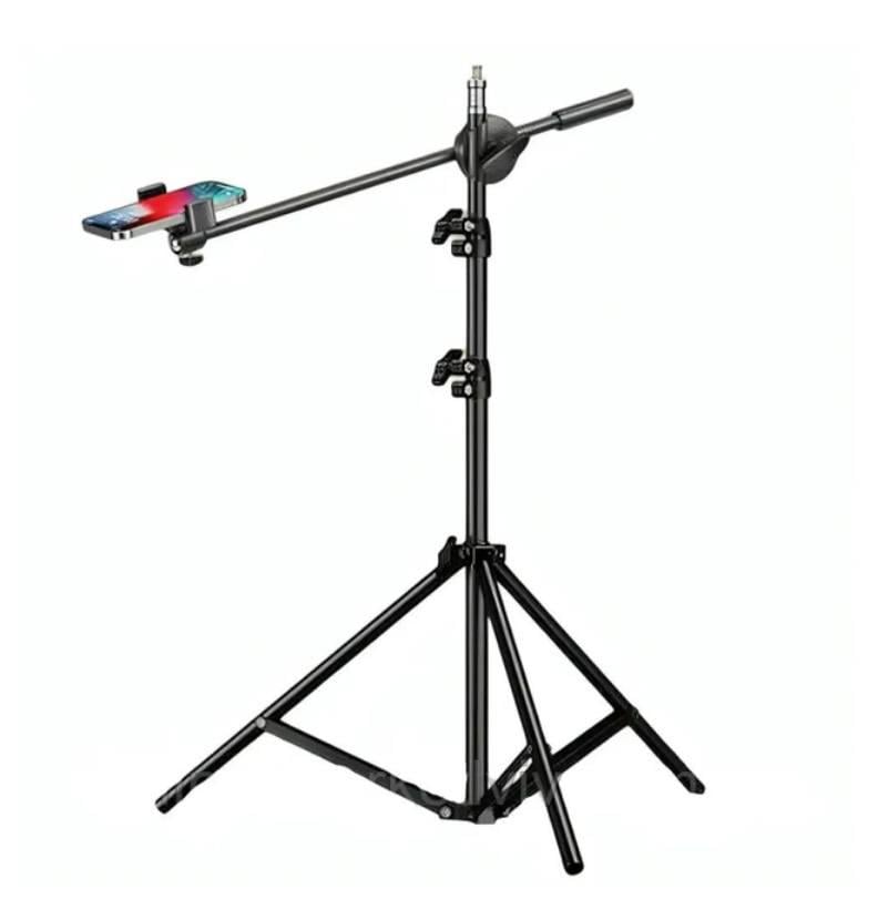 Штатив-тринога журавель для телефону для зйомки зверху з кріпленням під лампу 145 см (c5cc1e50) Штатив-тринога журавель для телефону для зйомки зверху з кріпленням під лампу 145 см (c5cc1e50)