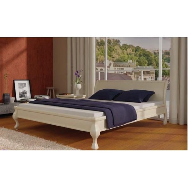 Кровать двуспальная MebiGrand Палермо из массива сосны 180х200 см Айвори (23399)