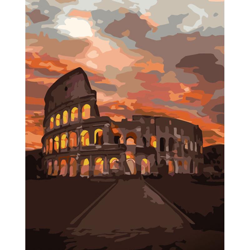 Картина по номерам Strateg Премиум Колизей с лаком 40х50 см (GS872)