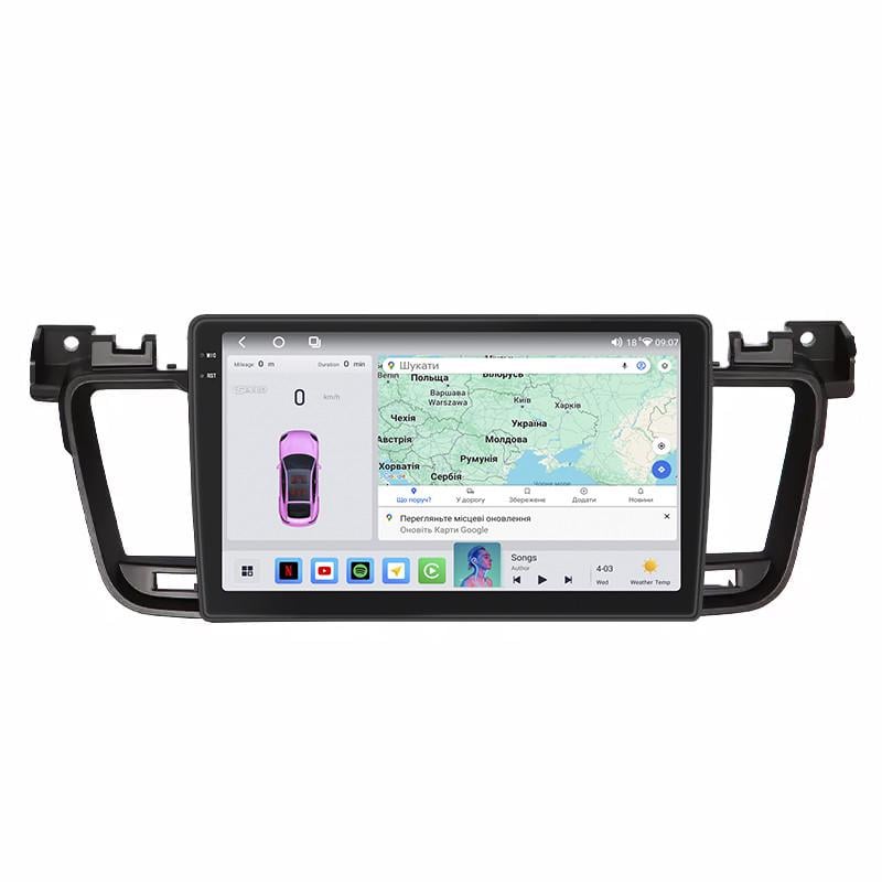 Автомагнитола штатная Lesko для Peugeot 508 I Рестайлинг 2014-2018 4/64 QLED CarPlay 4G Wi-Fi GPS Prime 9" (22391889)