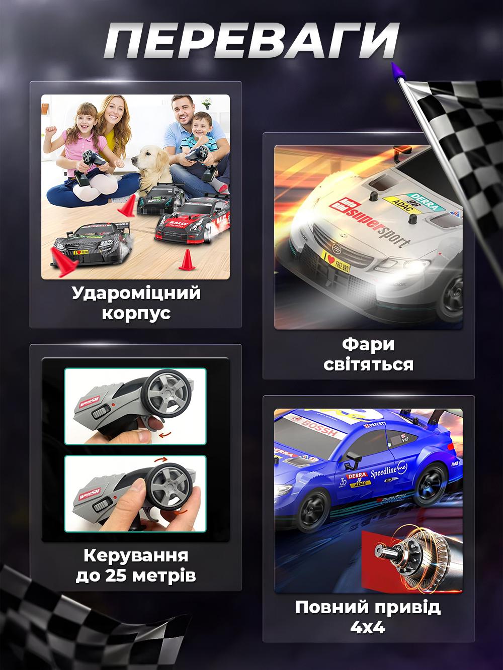 Машинка дрифтовая JoyPro DC199AX1 на радиоуправлении для детей и взрослых Черный (6871f44b) - фото 5