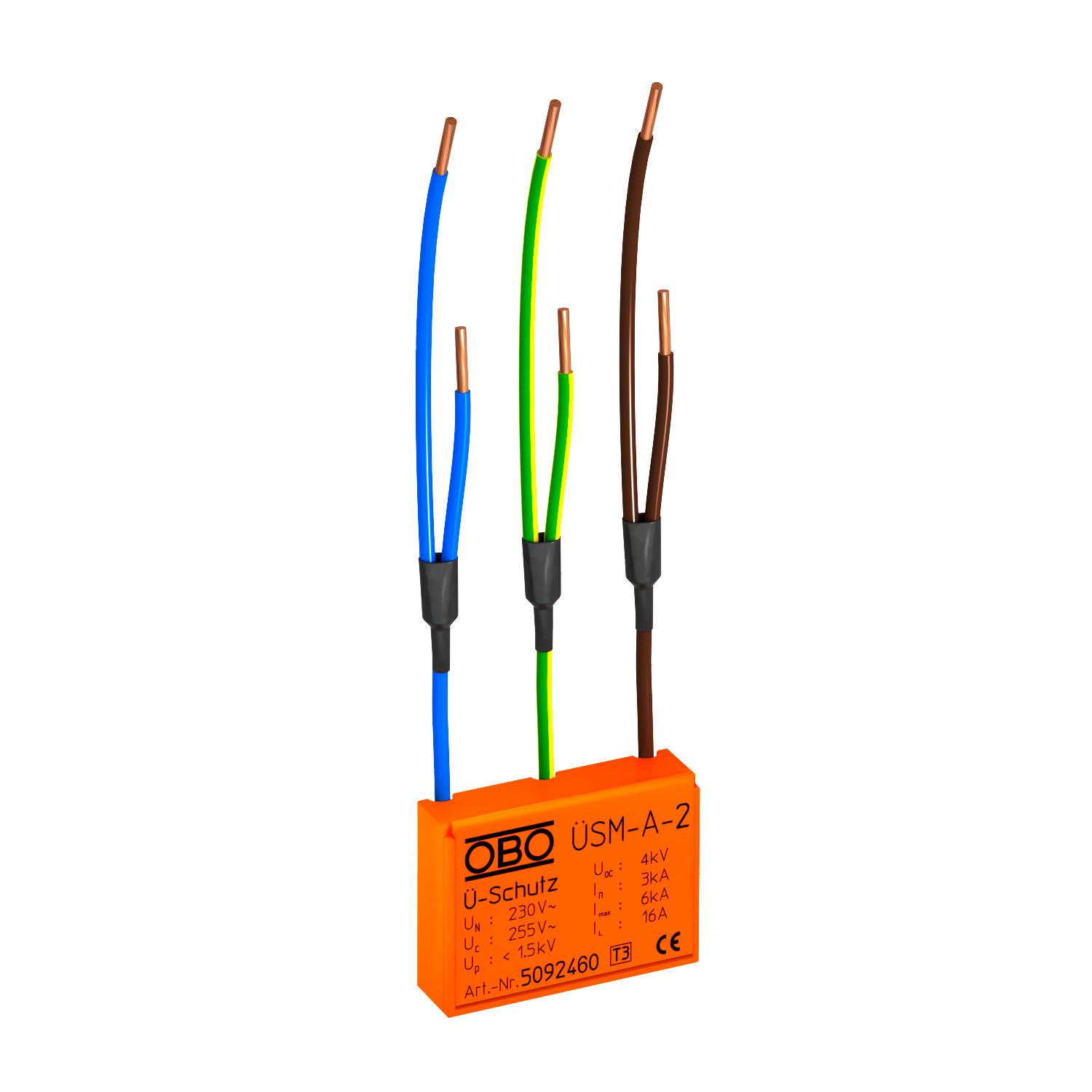 Ограничитель перенапряжения OBO bettermann ÜSM-A-2 6кА 255 В класc 3 D (5092460)