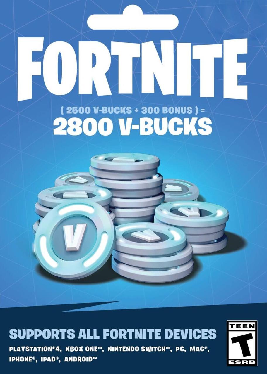 Карта оплаты Fortnite 2800 V-Bucks 2500 и 300 V-Bucks Nintendo Switch (27220773)