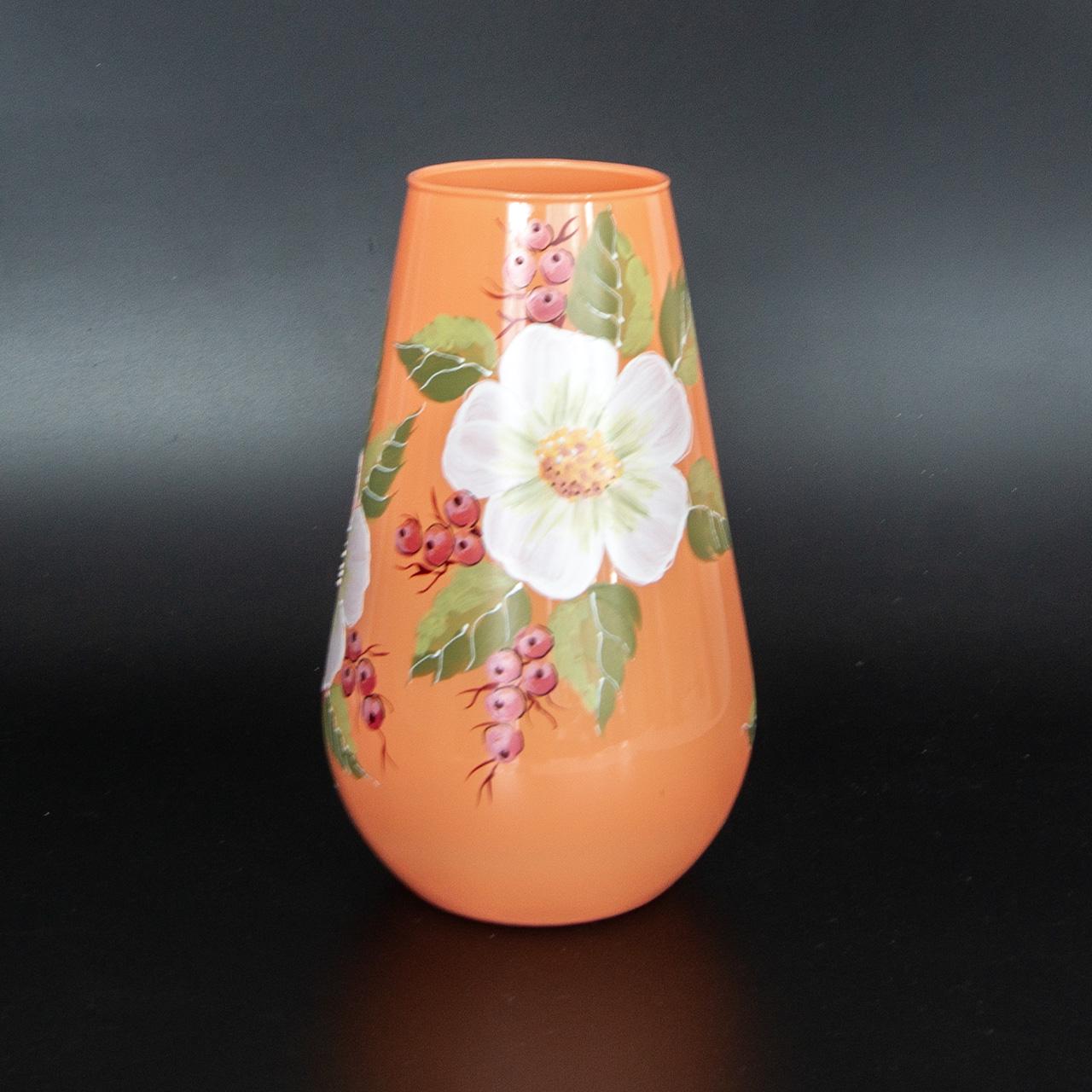 Ваза стеклянная VB Burnelli ручная роспись H 25 см D 14,5 см (24042-2504) - фото 4 Ваза стеклянная VB Burnelli ручная роспись H 25 см D 14,5 см (24042-2504) - фото 4