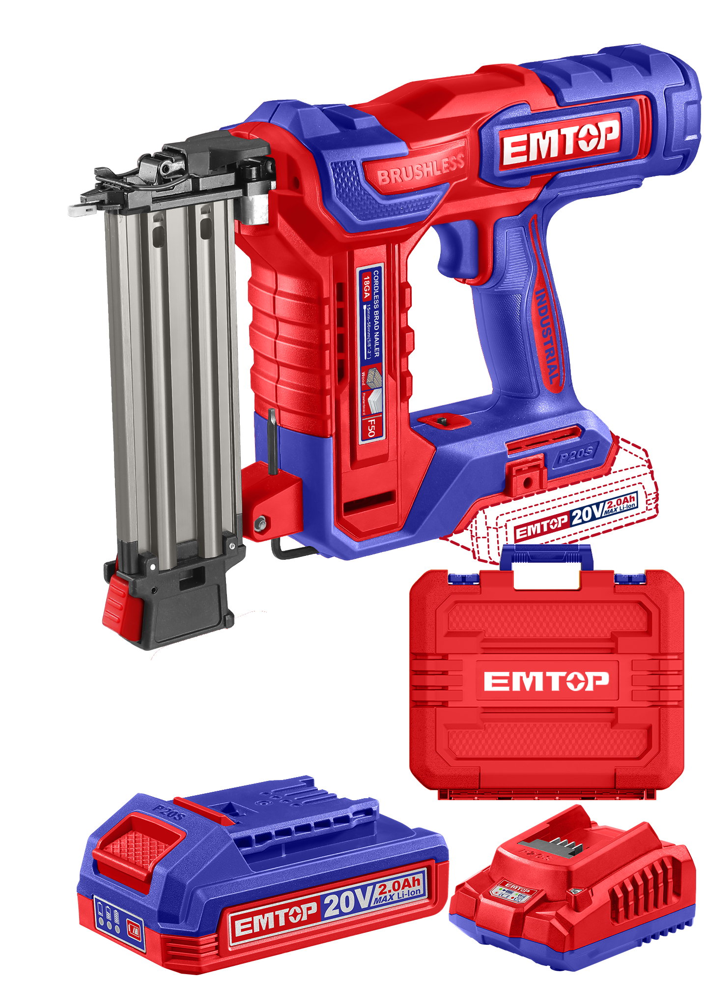 Цвяхозабивач акумуляторний EMTOP ELBNLI5008