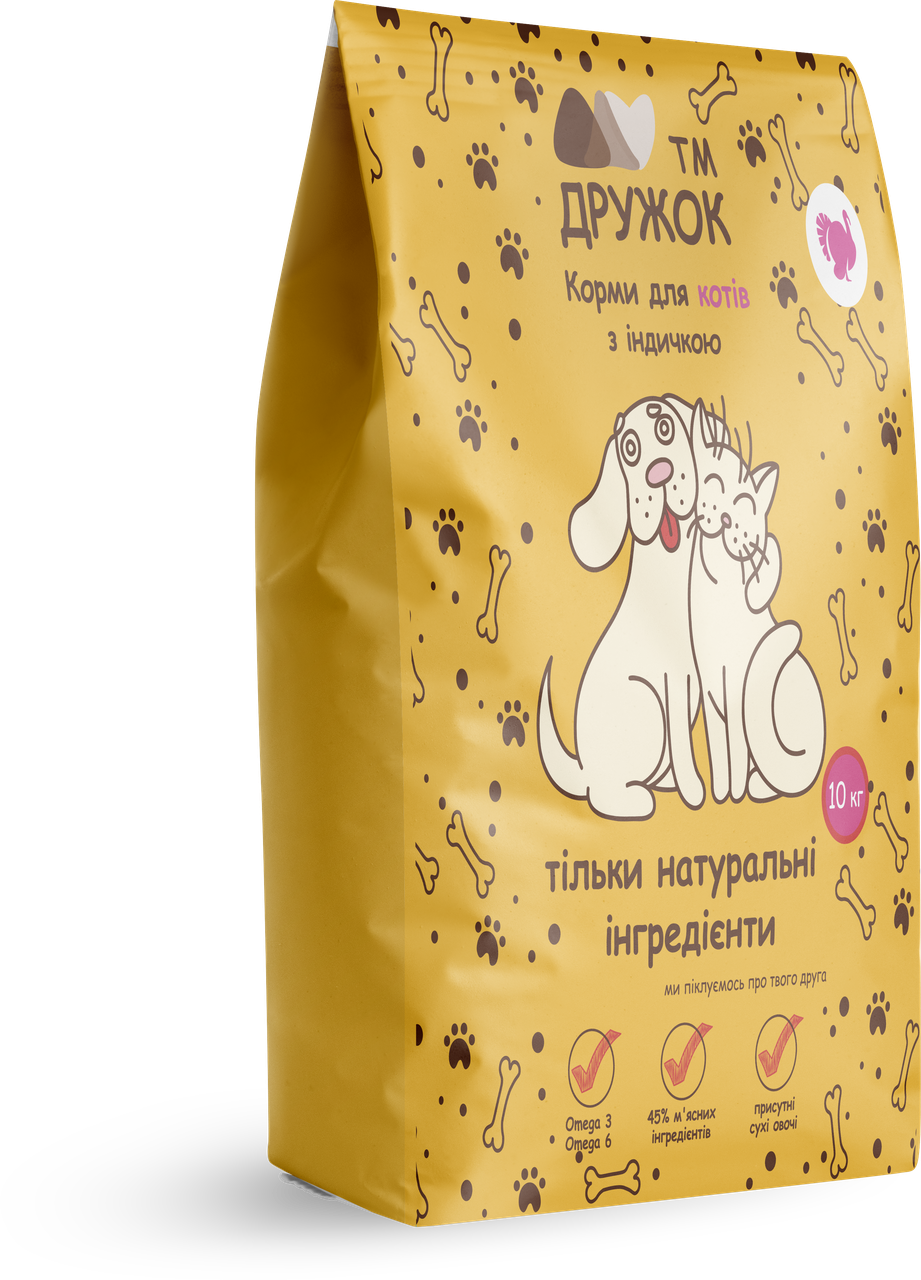 Корм для кошек Дружок Индейка 10 кг (000019956)