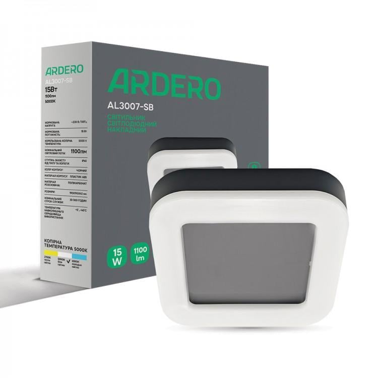 Светильник накладной светодиодный Ardero AL3007-SB 15 Вт IP65 5000К Черный (24575974) Светильник накладной светодиодный Ardero AL3007-SB 15 Вт IP65 5000К Черный (24575974)