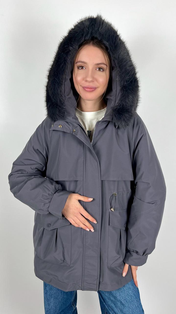 Куртка женская зимняя р. 42 Черный/Серый (#9017-04) Куртка женская зимняя р. 42 Черный/Серый (#9017-04)