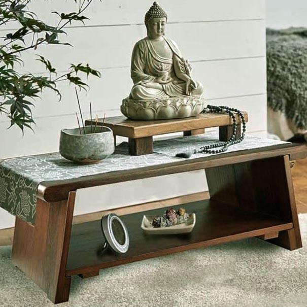 Столик для медитації з дерева Мунгалон 70х40х26 см Капучіно (МДТ-7040260409)