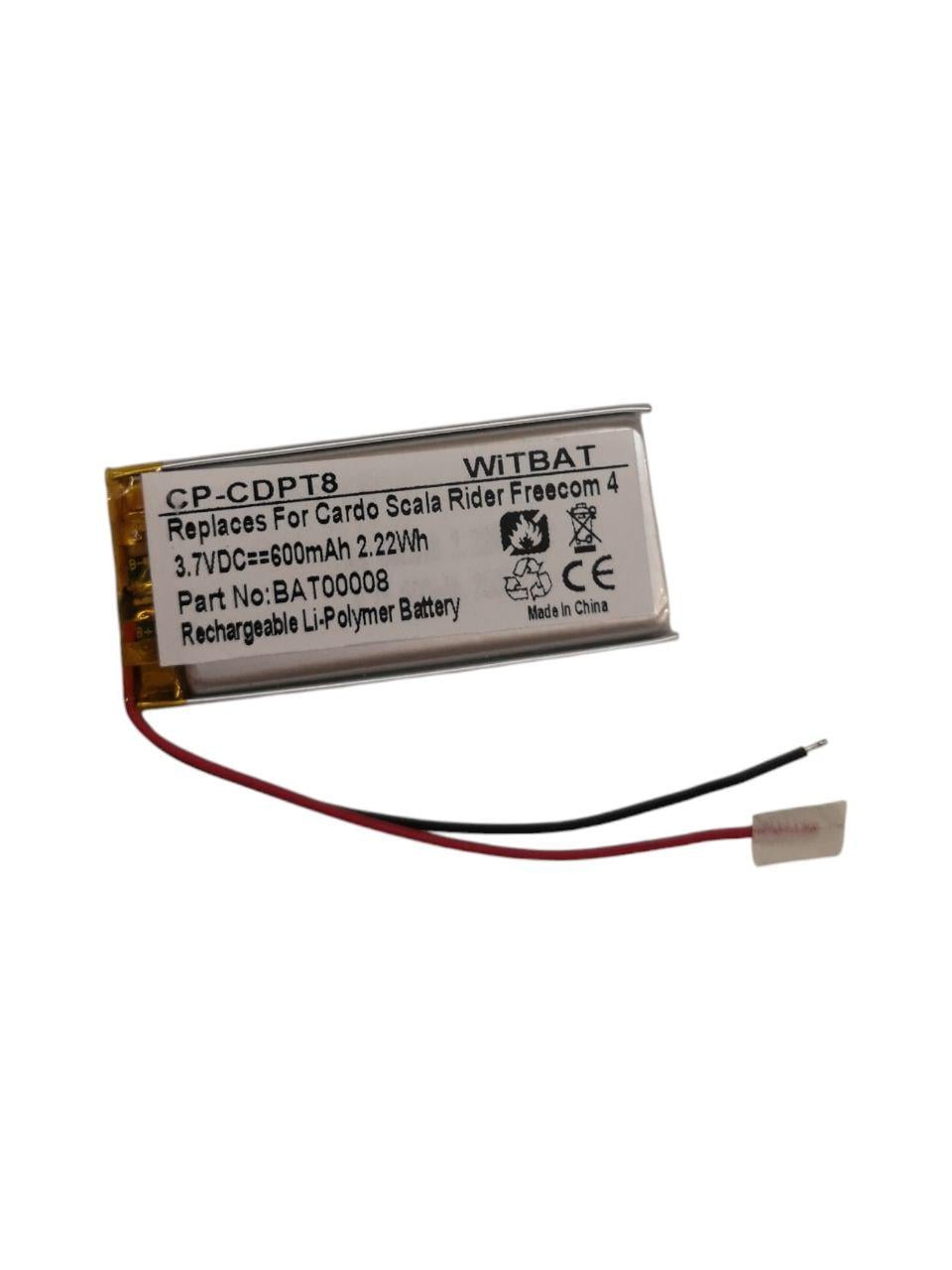 Аккумулятор для Cardo Scala Rider Freecom 4+/Spirit HD/Freecom 1/2/SRPT0102/BAT00008 600mah (000014223)