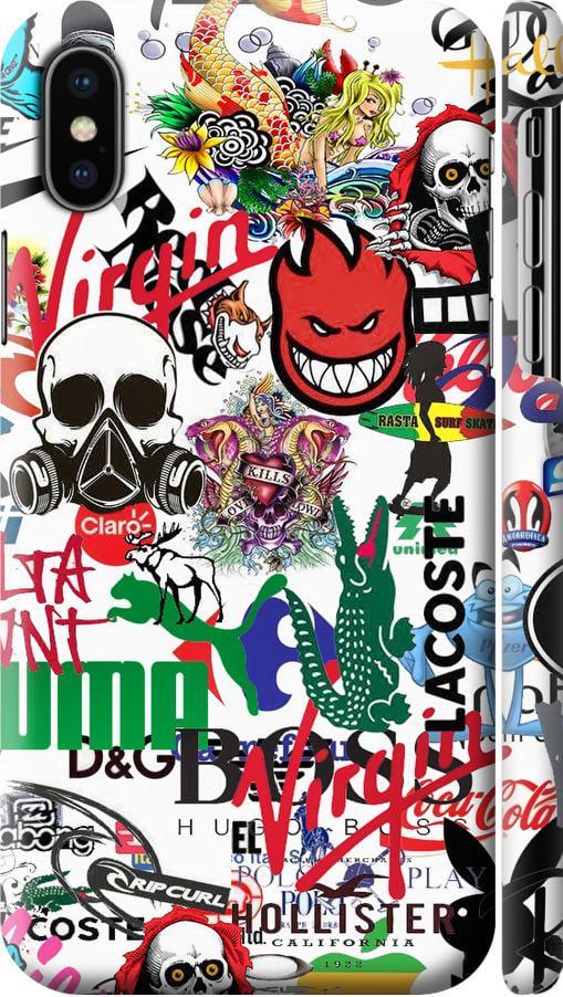 Чехол на iPhone XS Many different logos (4022c-1583-42517) Чехол на iPhone XS Many different logos (4022c-1583-42517)