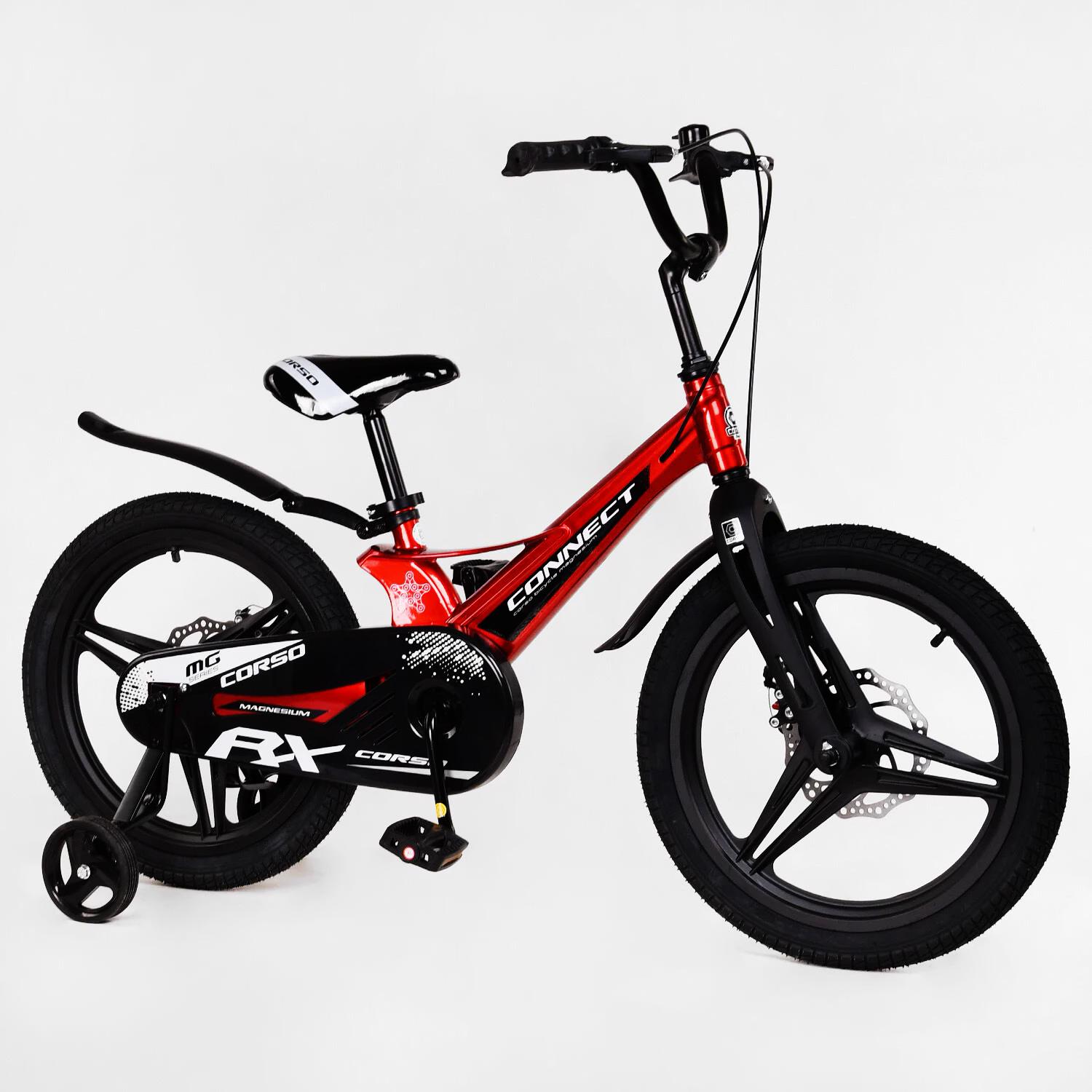 Дитячий велосипед 18’’ Corso Connect магнієва рама дискові гальма Red (113674)